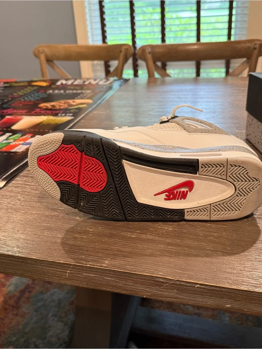Jordan Men’s White and Gray Athletic Shoes with Red Jumpman